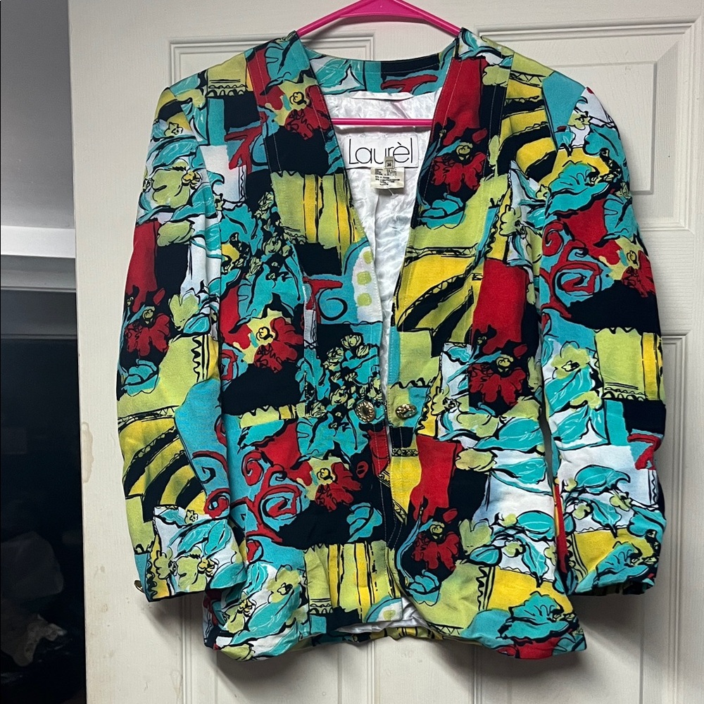 Vibrant Abstract Patterned Blazer - image 1